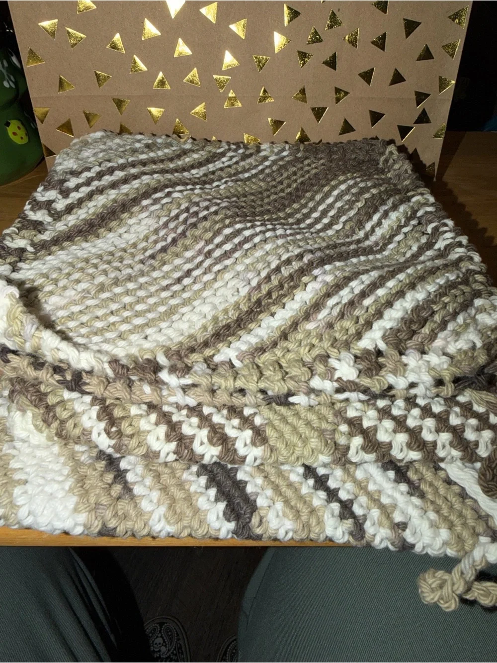 Handmade Washcloths and Pot Holders- Cream and Brown